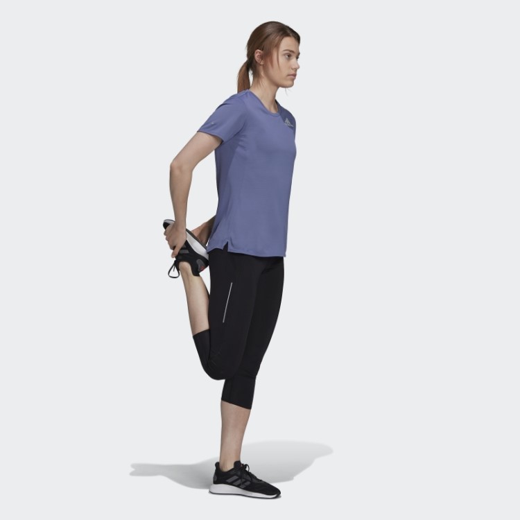 Leggings De Corrida 3/4 Da The Run Adidas Pretas