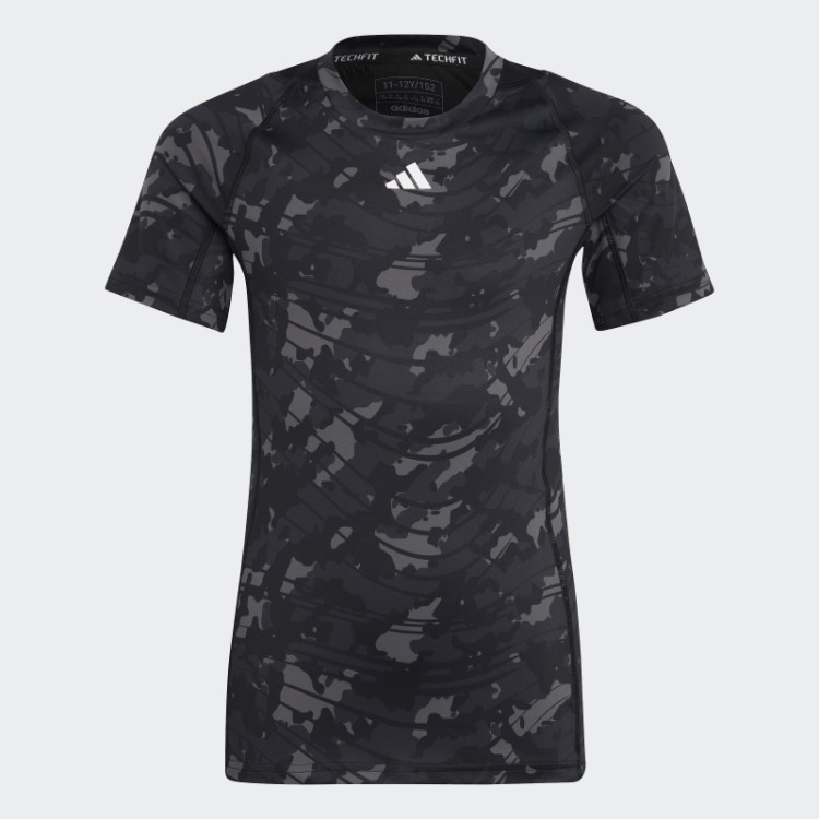 Camiseta Adidas Cinza Aeroready Techfit Com Estampa Camuflada