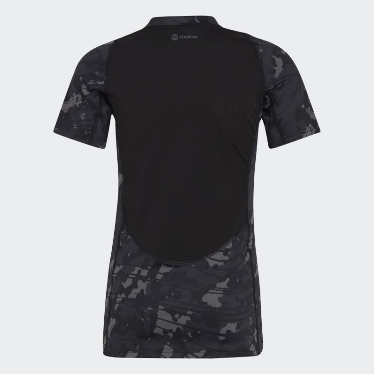 Camiseta Adidas Cinza Aeroready Techfit Com Estampa Camuflada