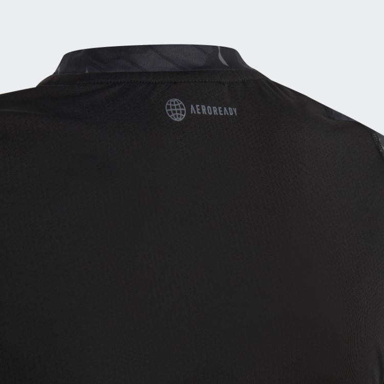 Camiseta Adidas Cinza Aeroready Techfit Com Estampa Camuflada