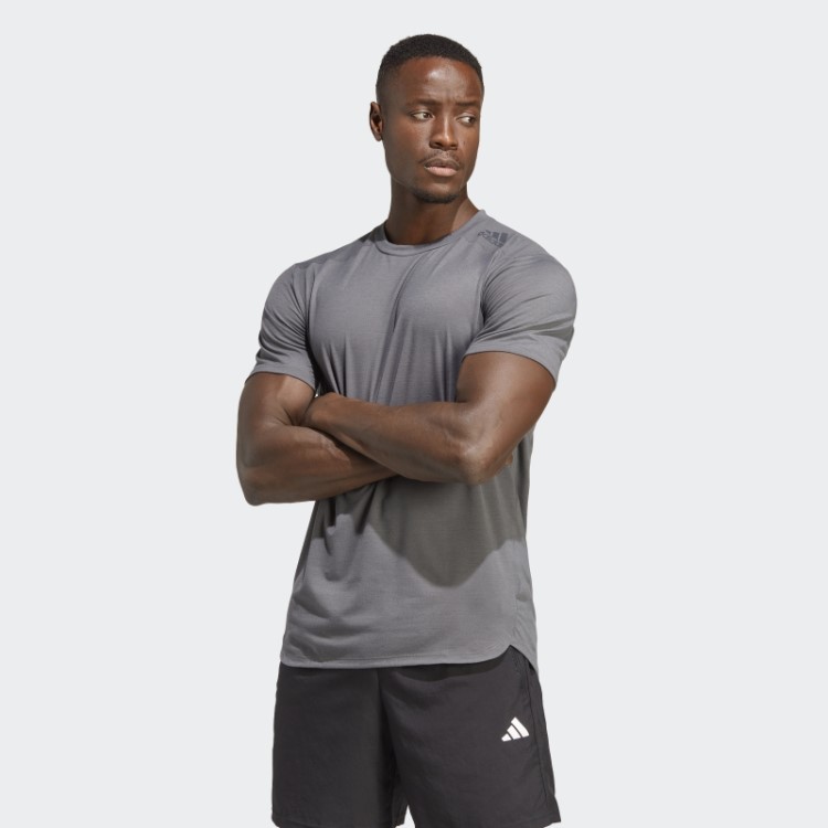 Camiseta Adidas Cinza Projetada Para Treino