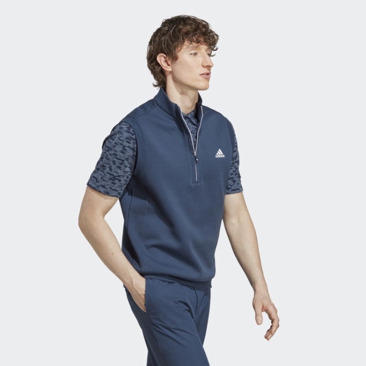 Colete Adidas Azul Marinho Autêntico Com Zíper 1/4