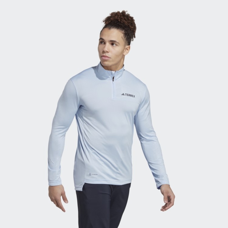 Blusa Manga Longa Adidas Blue Dawn Terrex Multi Zíper