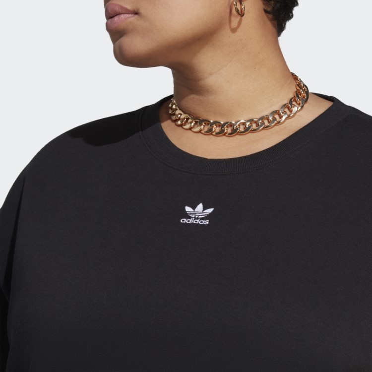 Moletom Preto Adicolor Essencial Da Tripulação (tamanho Grande) Adidas