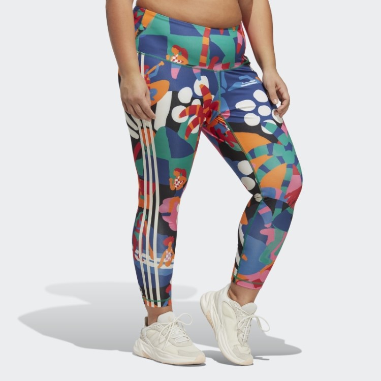 Meia-calça Adidas X Farm Rio 7/8 (plus Size) Moda Verde Ousada