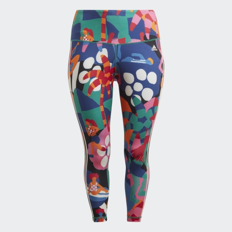 Meia-calça Adidas X Farm Rio 7/8 (plus Size) Moda Verde Ousada