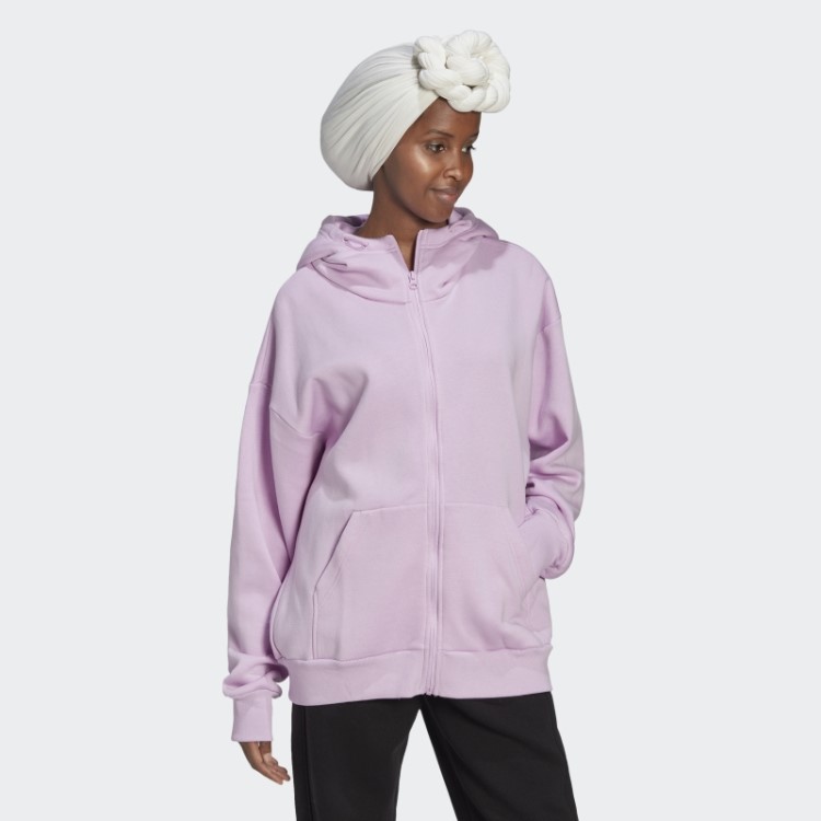 Adidas Studio Lounge Moletom De Lã Com Zíper Lilás