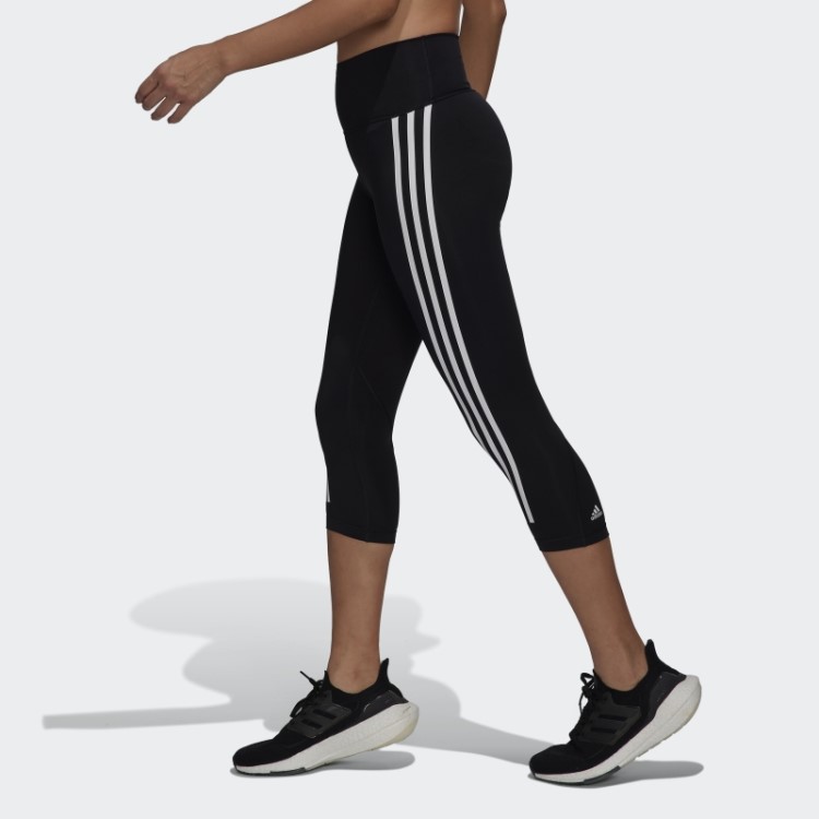 Adidas Optime Trainicons 3 Listras 3/4 Meia-calça Preta