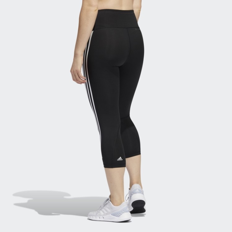Adidas Optime Trainicons 3 Listras 3/4 Meia-calça Preta