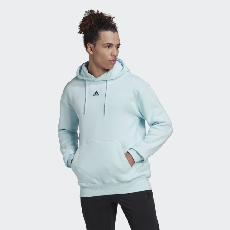 Essentials FeelVivid Moletom De Lã De Algodão Ombros Caídos Azul Adidas
