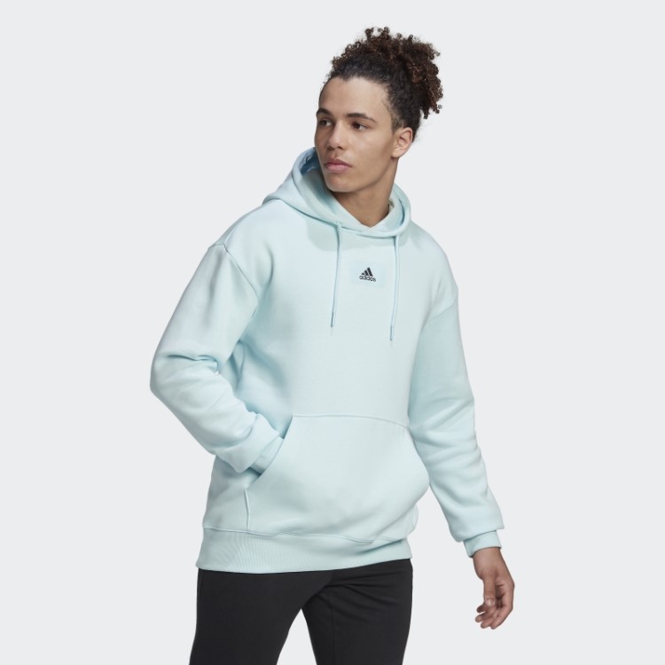 Essentials FeelVivid Moletom De Lã De Algodão Ombros Caídos Azul Adidas