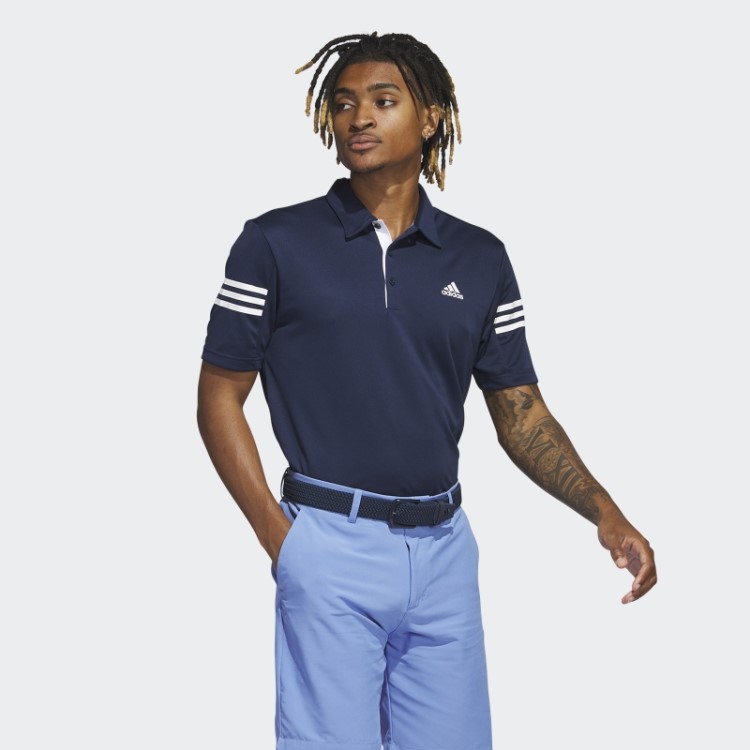 Camisa Polo Com As 3 Listras Adidas Navy