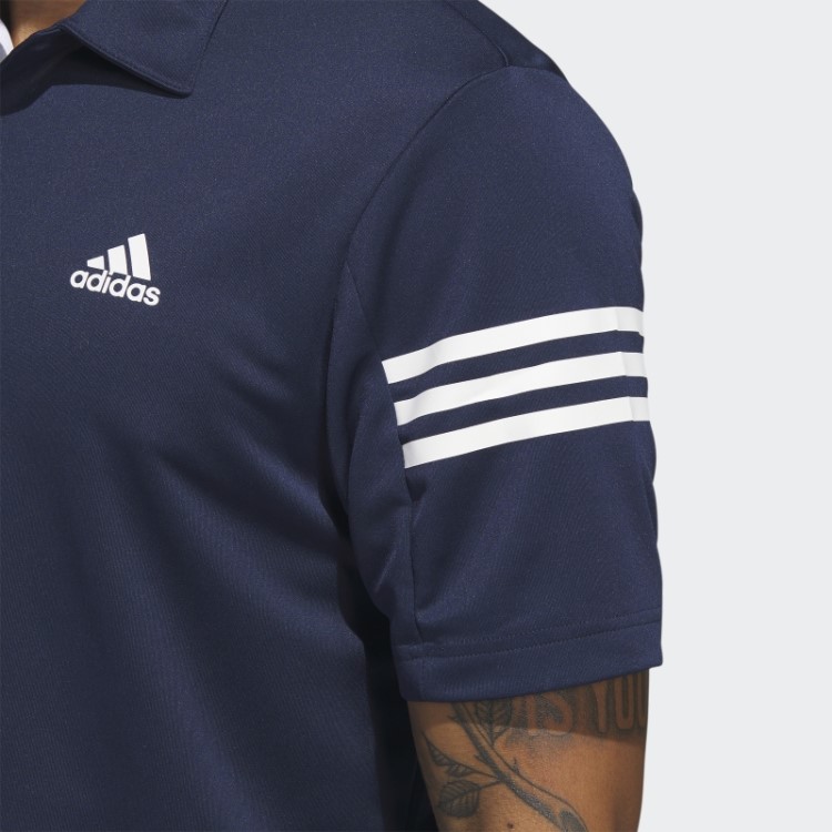 Camisa Polo Com As 3 Listras Adidas Navy
