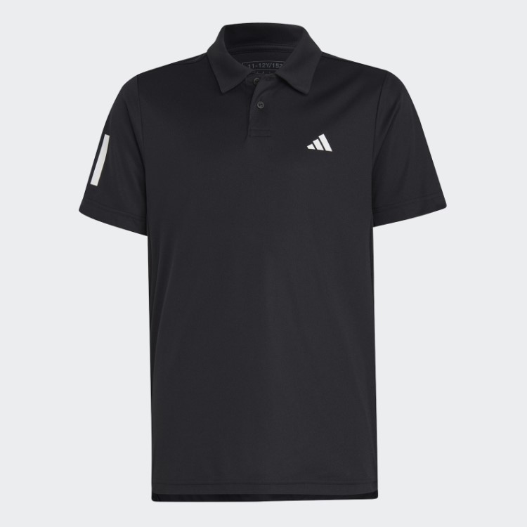 Camisa Polo Preta Com As Três Listras Do Club Tennis Adidas