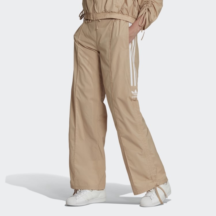 Calça Franzida Com 3 Listras Bege Adidas