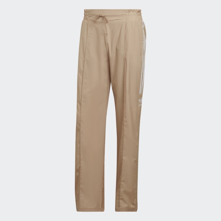 Calça Franzida Com 3 Listras Bege Adidas