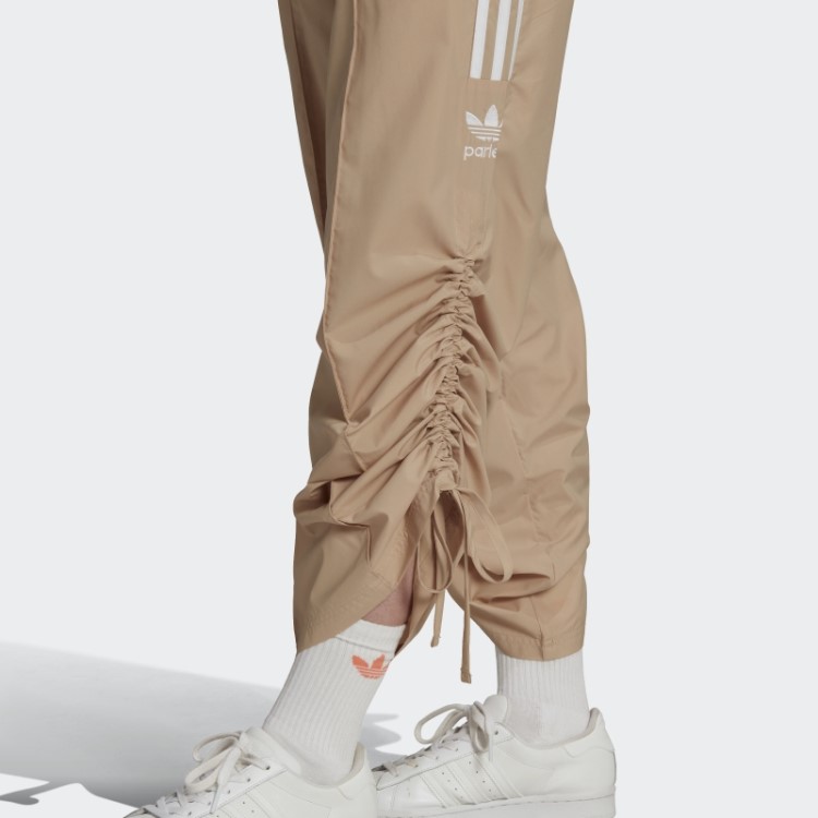 Calça Franzida Com 3 Listras Bege Adidas