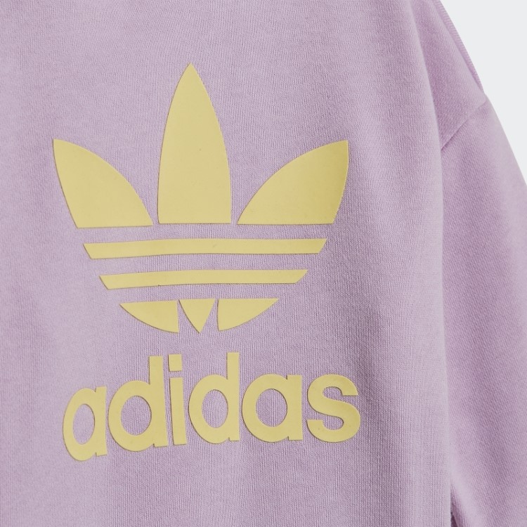 Conjunto De Tripulação Lilás Com Logotipo Gráfico Adidas