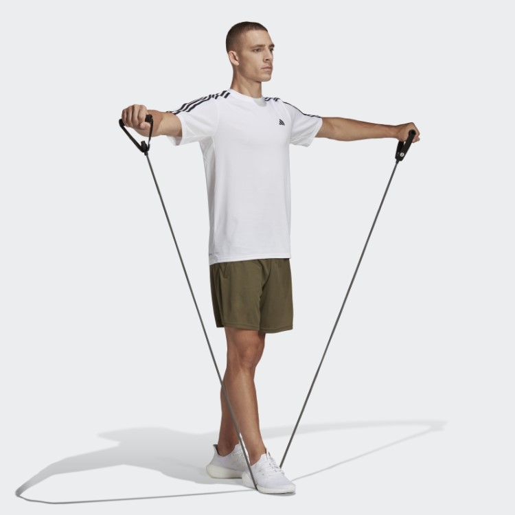 Bermuda De Treino Com Logo Adidas Olive Train Essentials
