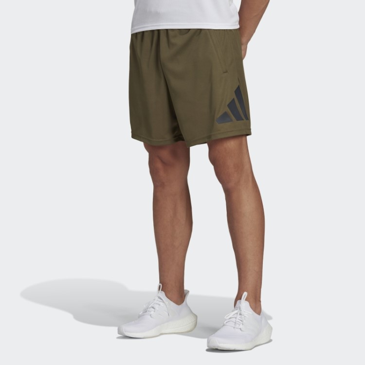 Bermuda De Treino Com Logo Adidas Train Essentials Verde-oliva