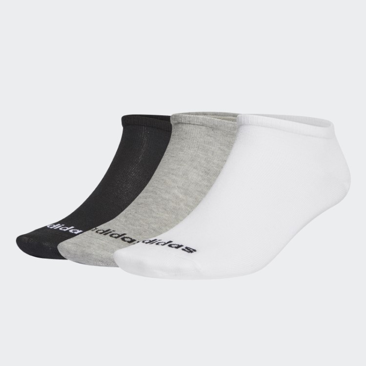 Meias Invisíveis 3 Pares Adidas Cinza Médio