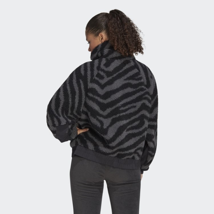 Jaqueta De Lã Zebra Adidas Hyperglam Moda Preta