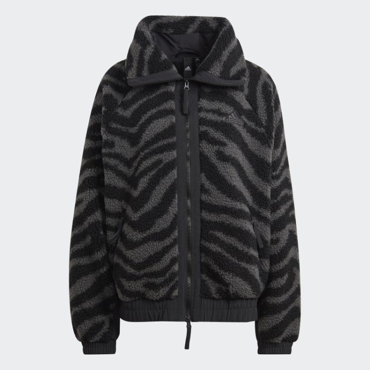 Jaqueta De Lã Zebra Adidas Hyperglam Moda Preta