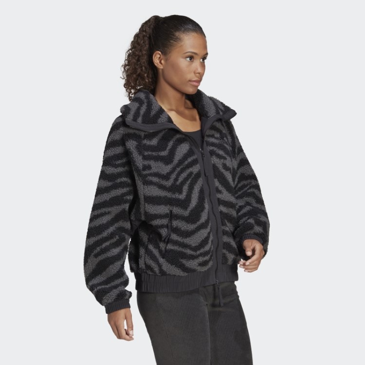 Jaqueta De Lã Zebra Adidas Hyperglam Preta