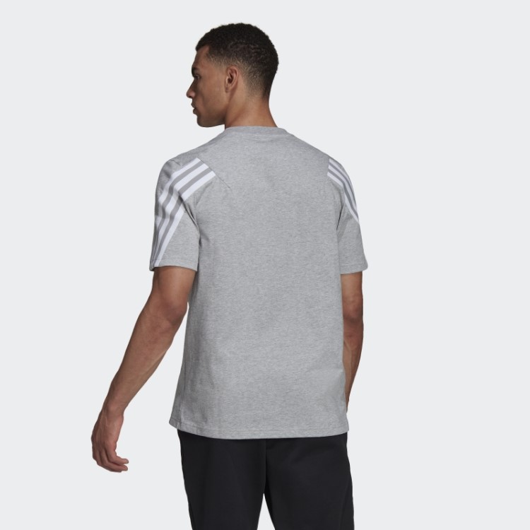 Camiseta Cinza Médio Fashion Adidas Sportswear Future Icons Com As Três Listras