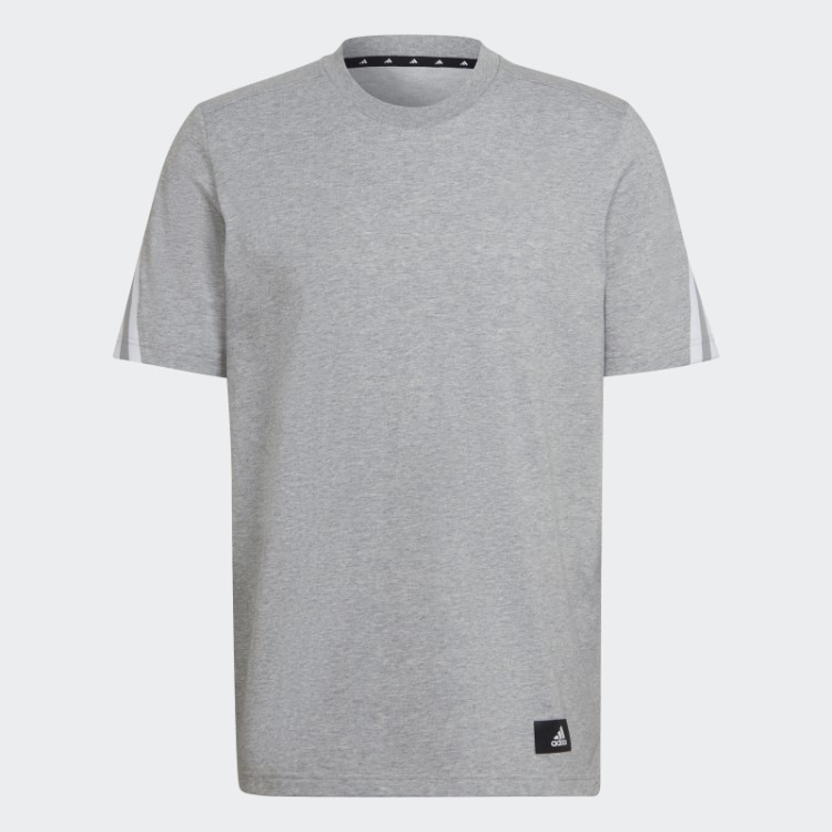 Camiseta Cinza Médio Fashion Adidas Sportswear Future Icons Com As Três Listras