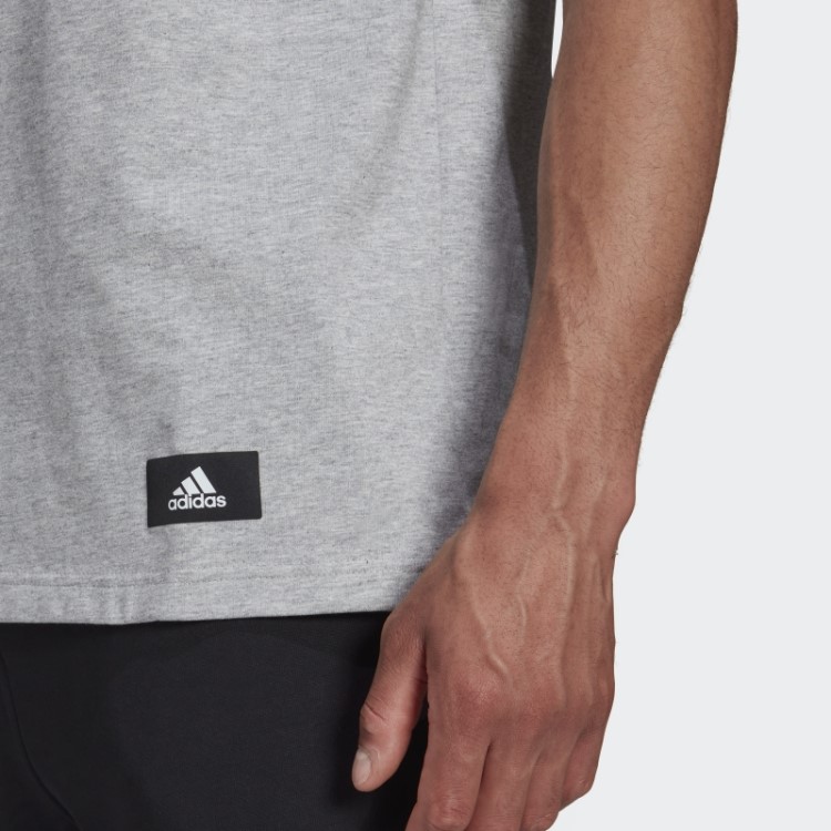 Camiseta Cinza Médio Fashion Adidas Sportswear Future Icons Com As Três Listras