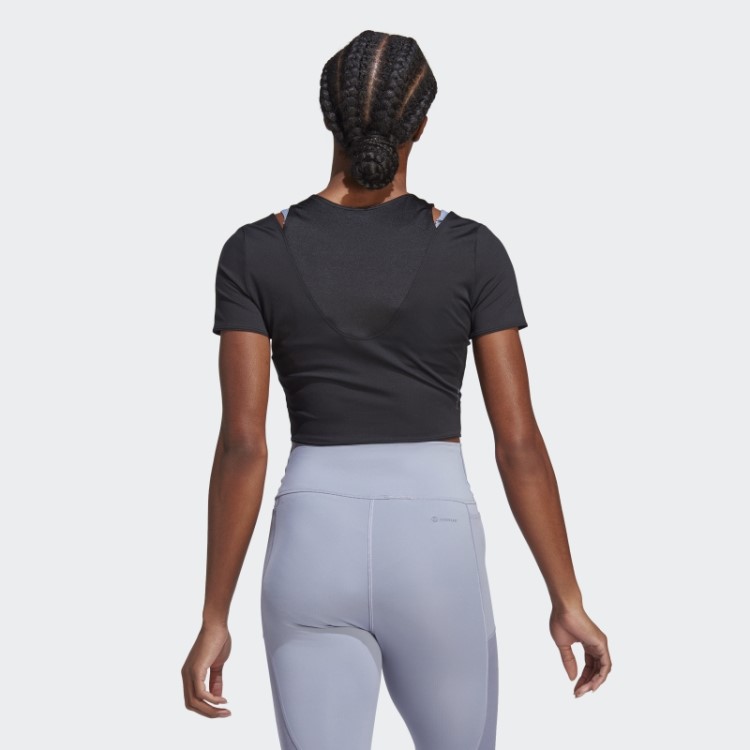 Camiseta Preta Adidas Hiit Aeroready Crop