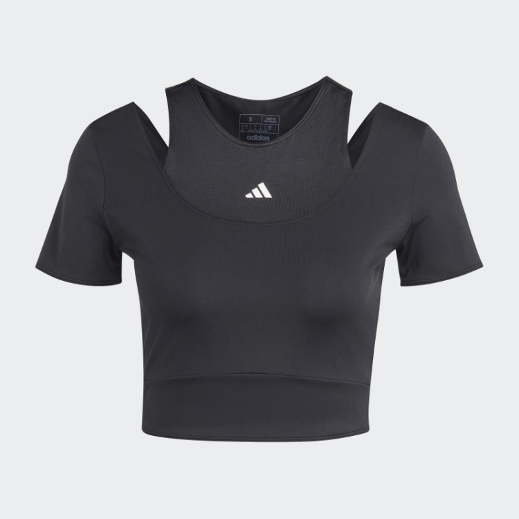Camiseta Preta Adidas Hiit Aeroready Crop