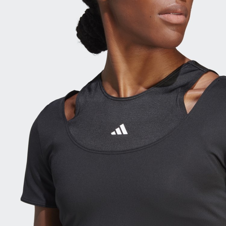 Camiseta Preta Adidas Hiit Aeroready Crop