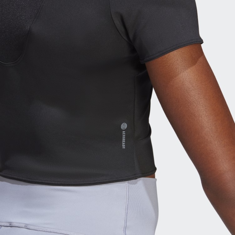 Camiseta Preta Adidas Hiit Aeroready Crop