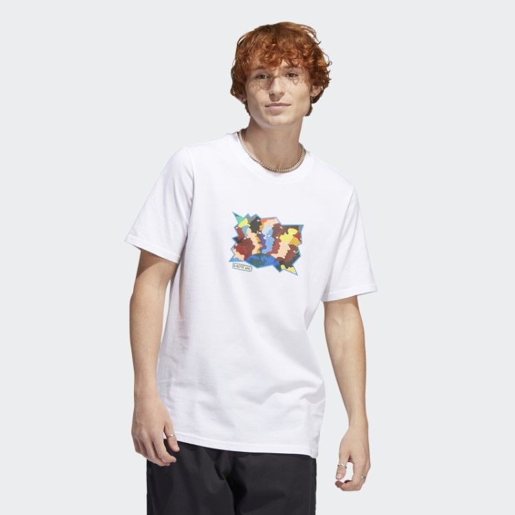 Camiseta Manga Curta Mettz World Peeps Branca Adidas
