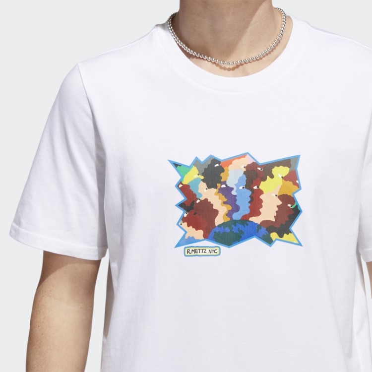 Camiseta Manga Curta Mettz World Peeps Branca Adidas