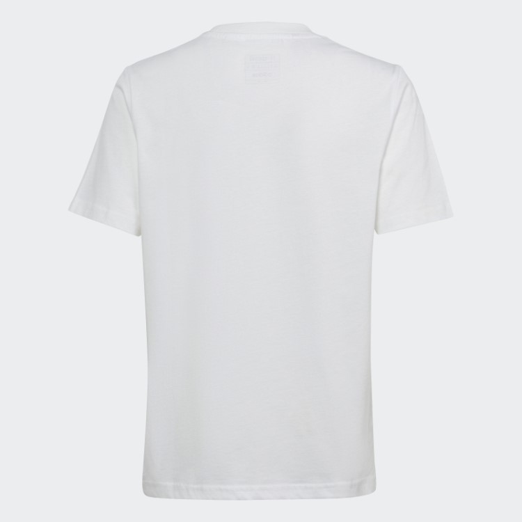 Adidas Essentials Camiseta Larga De Algodão Com Logo Grande Branca
