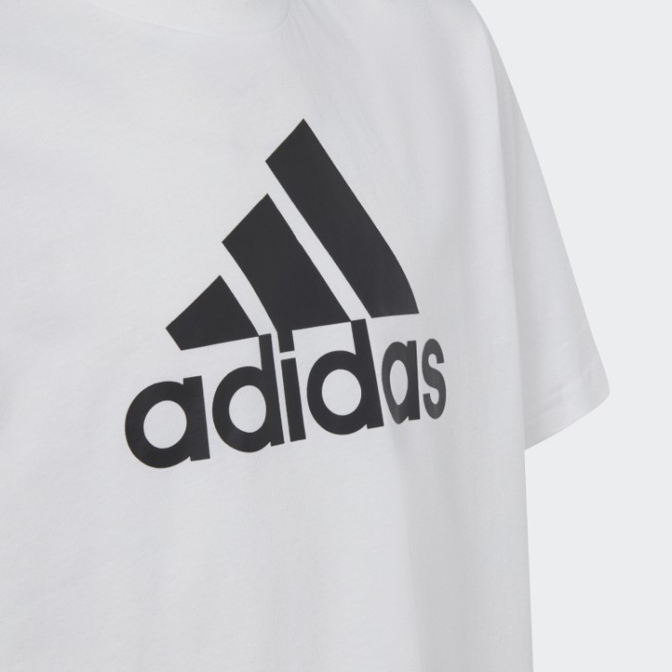 Adidas Essentials Camiseta Larga De Algodão Com Logo Grande Branca
