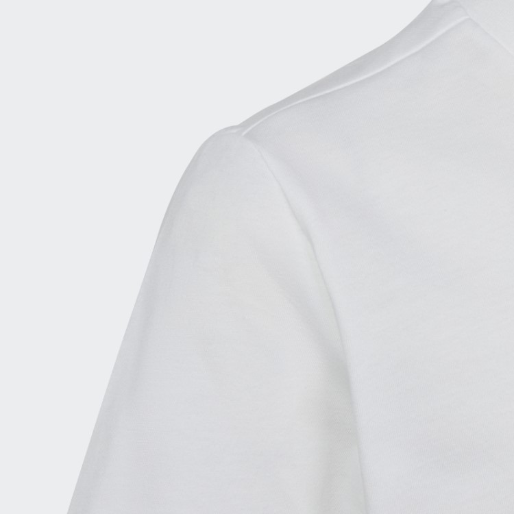 Adidas Essentials Camiseta Larga De Algodão Com Logo Grande Branca