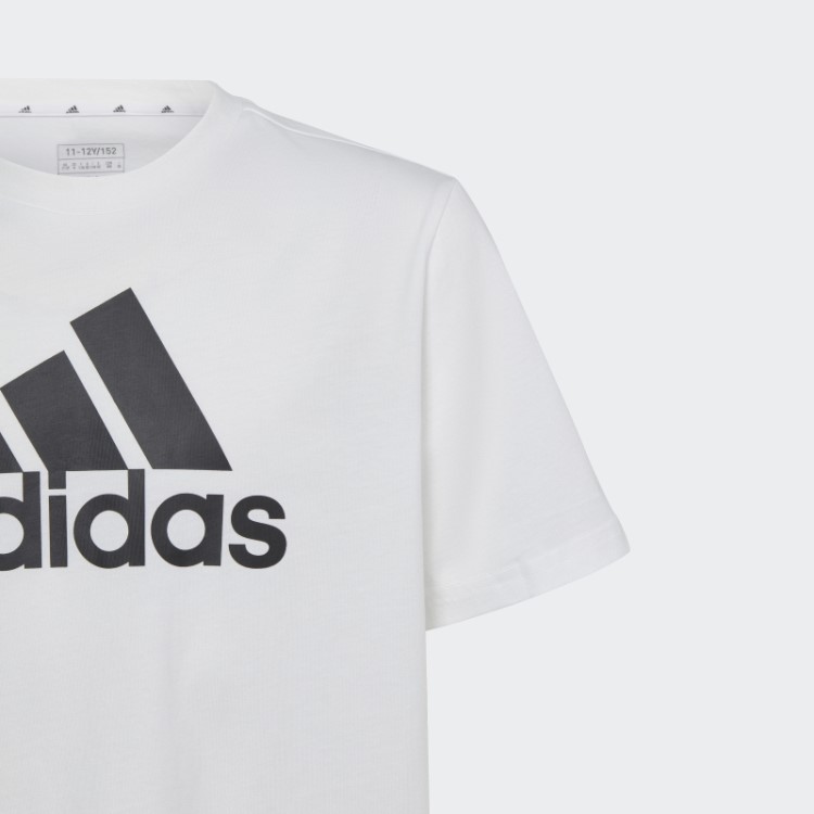Adidas Essentials Camiseta Larga De Algodão Com Logo Grande Branca