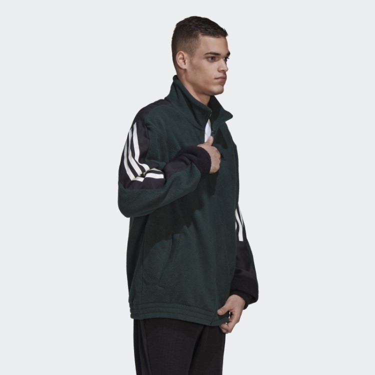 Top De Corrida De Lã Polar Verde Adidas Future Icons 3 Listras