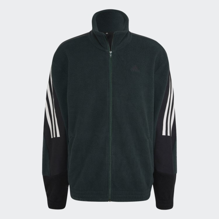 Top De Corrida De Lã Polar Verde Adidas Future Icons 3 Listras