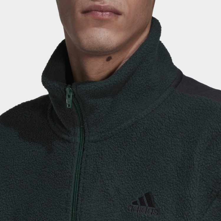 Top De Corrida De Lã Polar Verde Adidas Future Icons 3 Listras