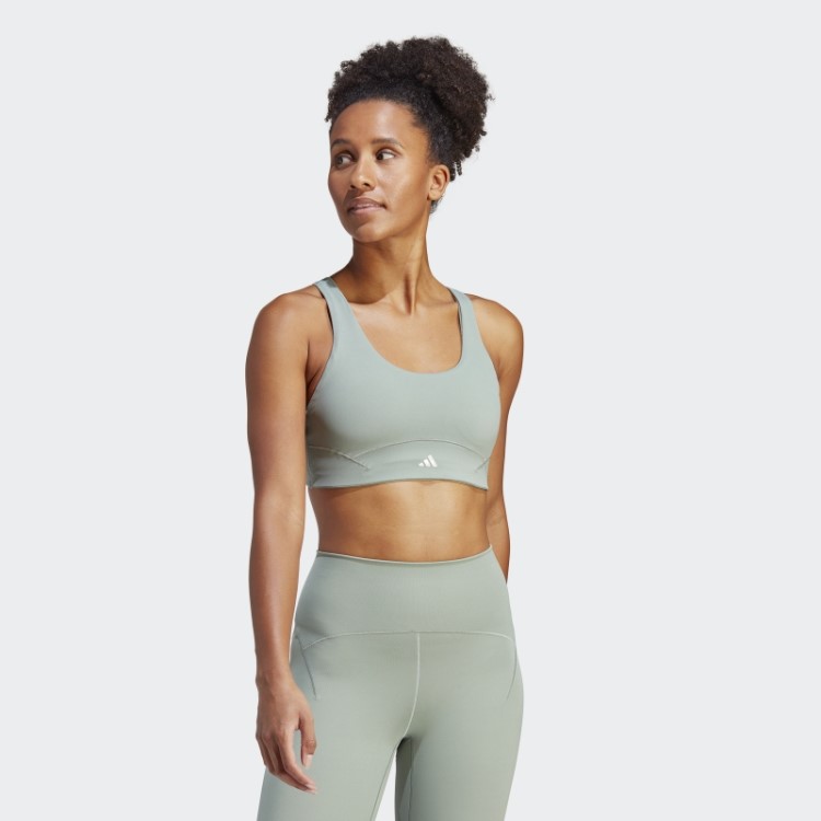 Sutiã De Suporte Médio Verde Coreflow Luxe Studio Adidas