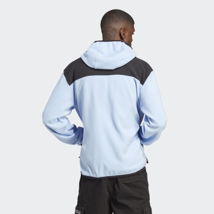 Moletom Com Capuz De Lã Polar Adidas Adventure Fc Azul Dawn Com Zíper Completo