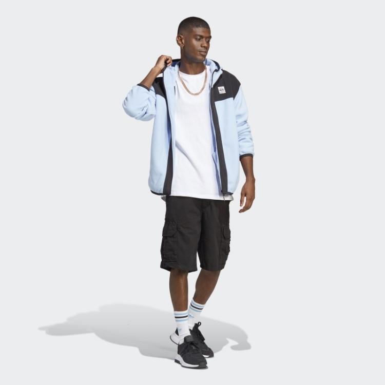 Moletom Com Capuz De Lã Polar Adidas Adventure Fc Azul Dawn Com Zíper Completo