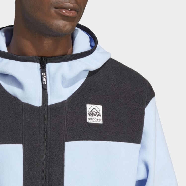 Moletom Com Capuz De Lã Polar Adidas Adventure Fc Azul Dawn Com Zíper Completo
