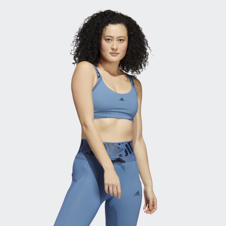 Sutiã Aeroimpact Training Light-support Logo Azul Alterado Da Adidas