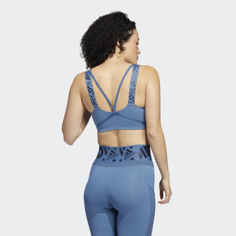 Sutiã Aeroimpact Training Light-support Logo Azul Alterado Da Adidas